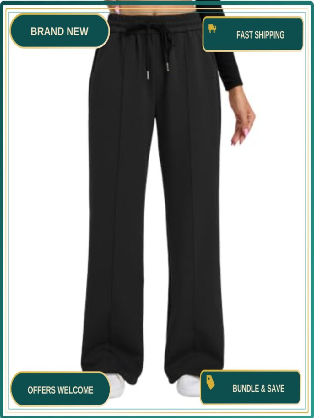 Womens Wide Leg Sweatpants High Waisted Baggy Lounge Pants Cotton Blend Jogging